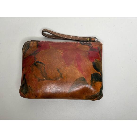 Patricia Nash Cassini Wristlet Veg Tan Leather Floral - Picture 2 of 13